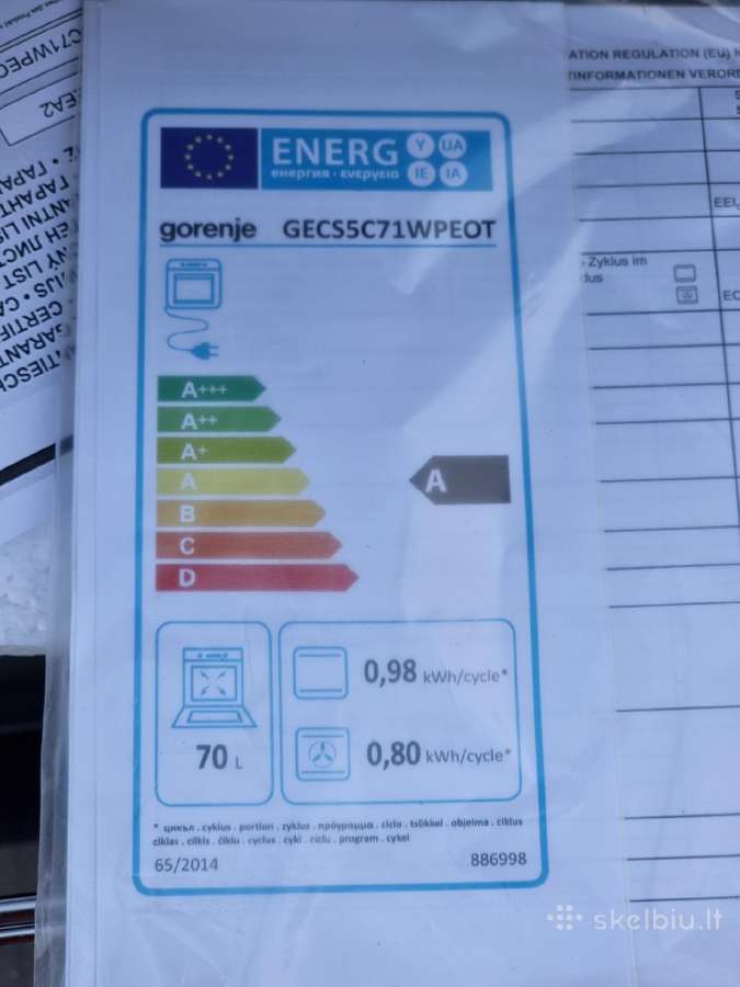 Nauja Gorenje Gecs5c71wpeot + Garantija - nuotraukos Nr. 18
