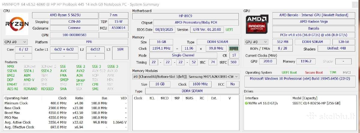 Hp Probook 445 G9 - nuotraukos Nr. 6