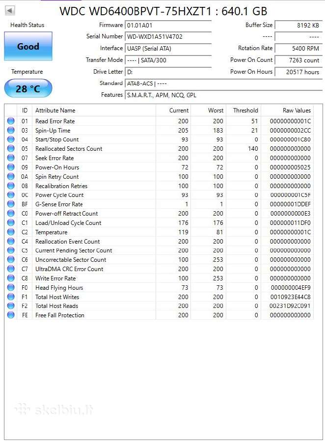 Wdc 2.5" Sata HDD 640gb - nuotraukos Nr. 3