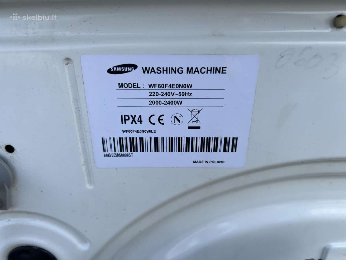 Skalbimo mašina Samsung wf60f4e0n0w - nuotraukos Nr. 5