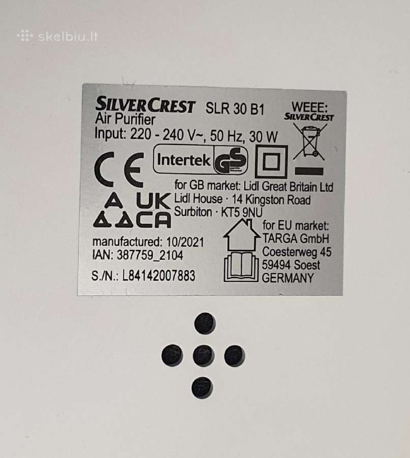 Silvercrest SLR 30 B1 oro valytuvas, 30 W, su laik - nuotraukos Nr. 3
