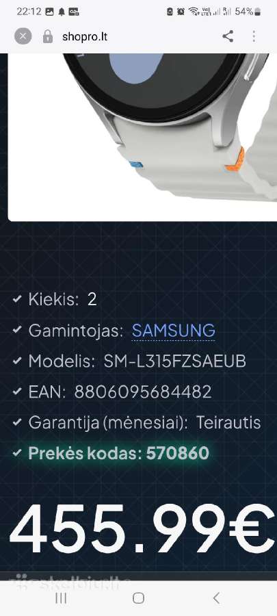 Samsung Galaxy Watch 7 44 mm Lte (sm-l315f) - nuotraukos Nr. 37