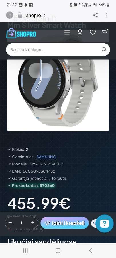 Samsung Galaxy Watch 7 44 mm Lte (sm-l315f) - nuotraukos Nr. 38