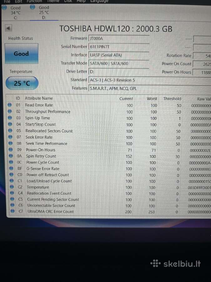 Toshiba Pc L200“ 2,5 2tb - nuotraukos Nr. 2