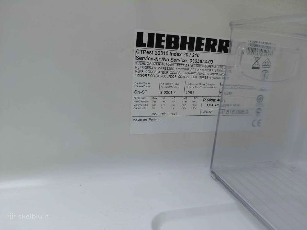 Šaldytuvas Liebherr, 125cm aukščio. - nuotraukos Nr. 3