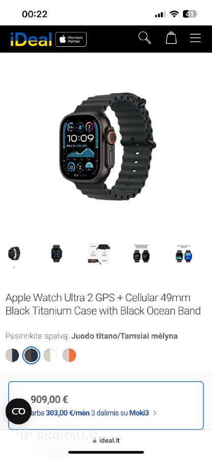 Apple Watch Ultra 2 Black Titanium (97% battery) - nuotraukos Nr. 21