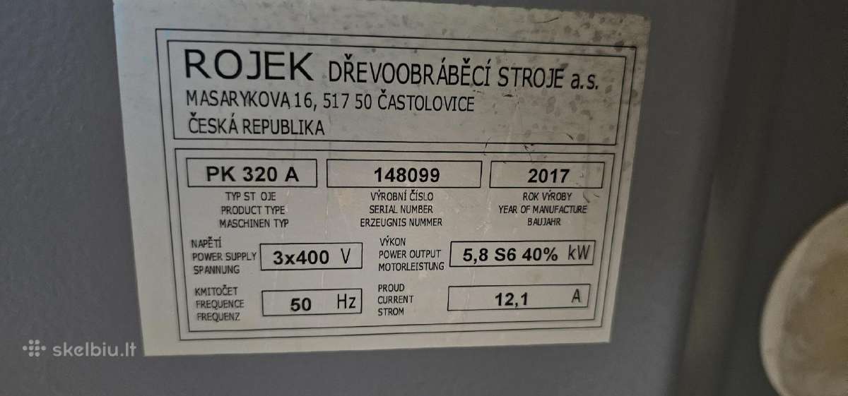 Naudotos formatinio pjovimo stakles Rojek Pk320a - nuotraukos Nr. 5