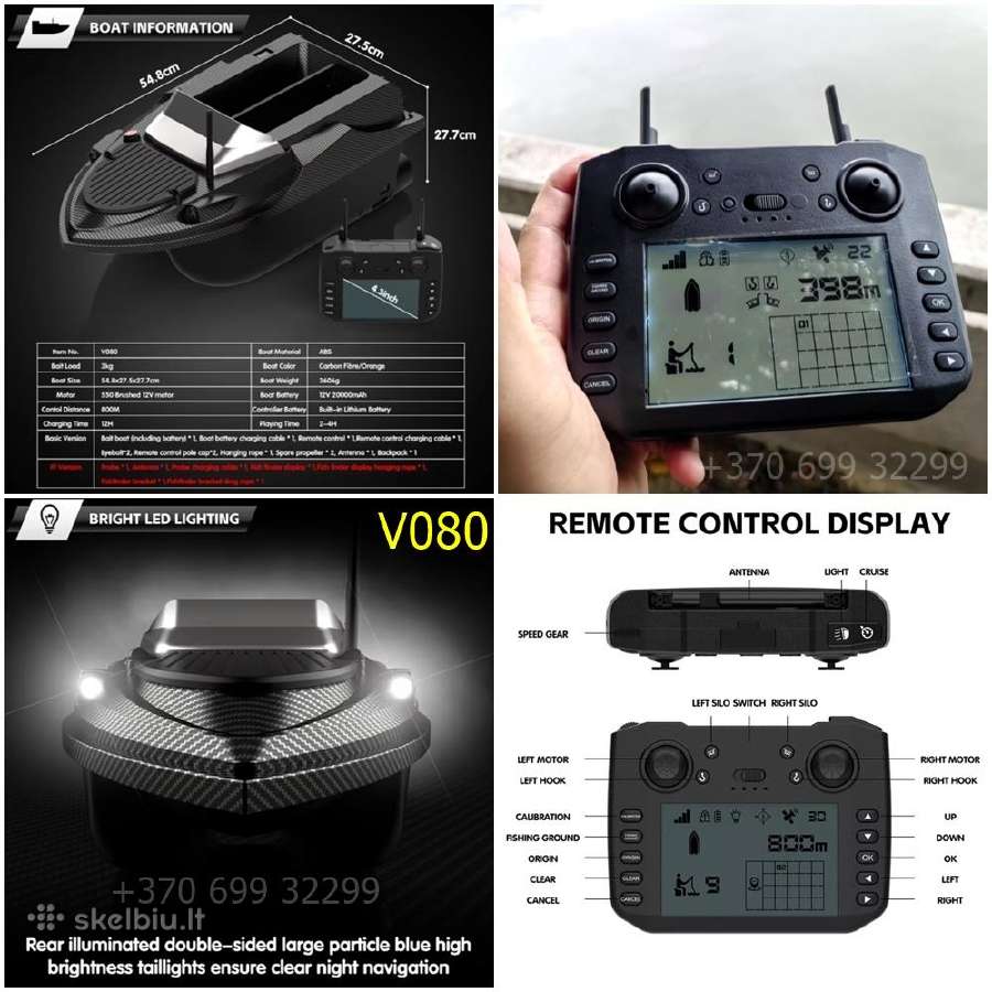 Flytec V080 laivelis su GPS, Echolotas ir tašė - nuotraukos Nr. 12