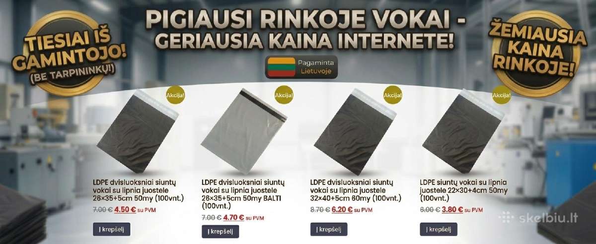Pigiausi dvisluoksniai siuntų vokai internetu - nuotraukos Nr. 4