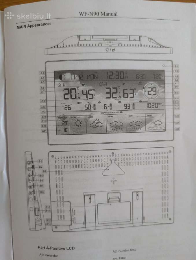 Raddy Wf-n90 Wi-fi meteorologinė stotelė - nuotraukos Nr. 8