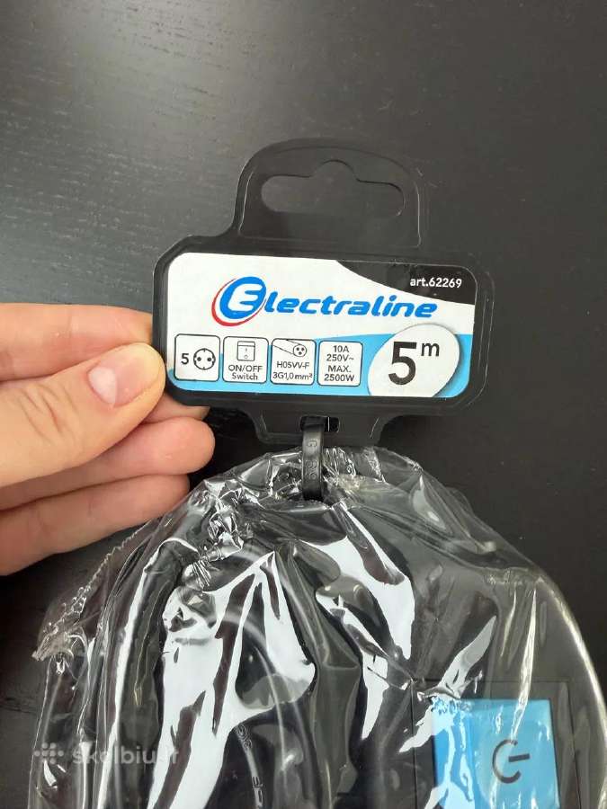 Electraline 62269 extension cord 5-socket 5m New / - nuotraukos Nr. 3