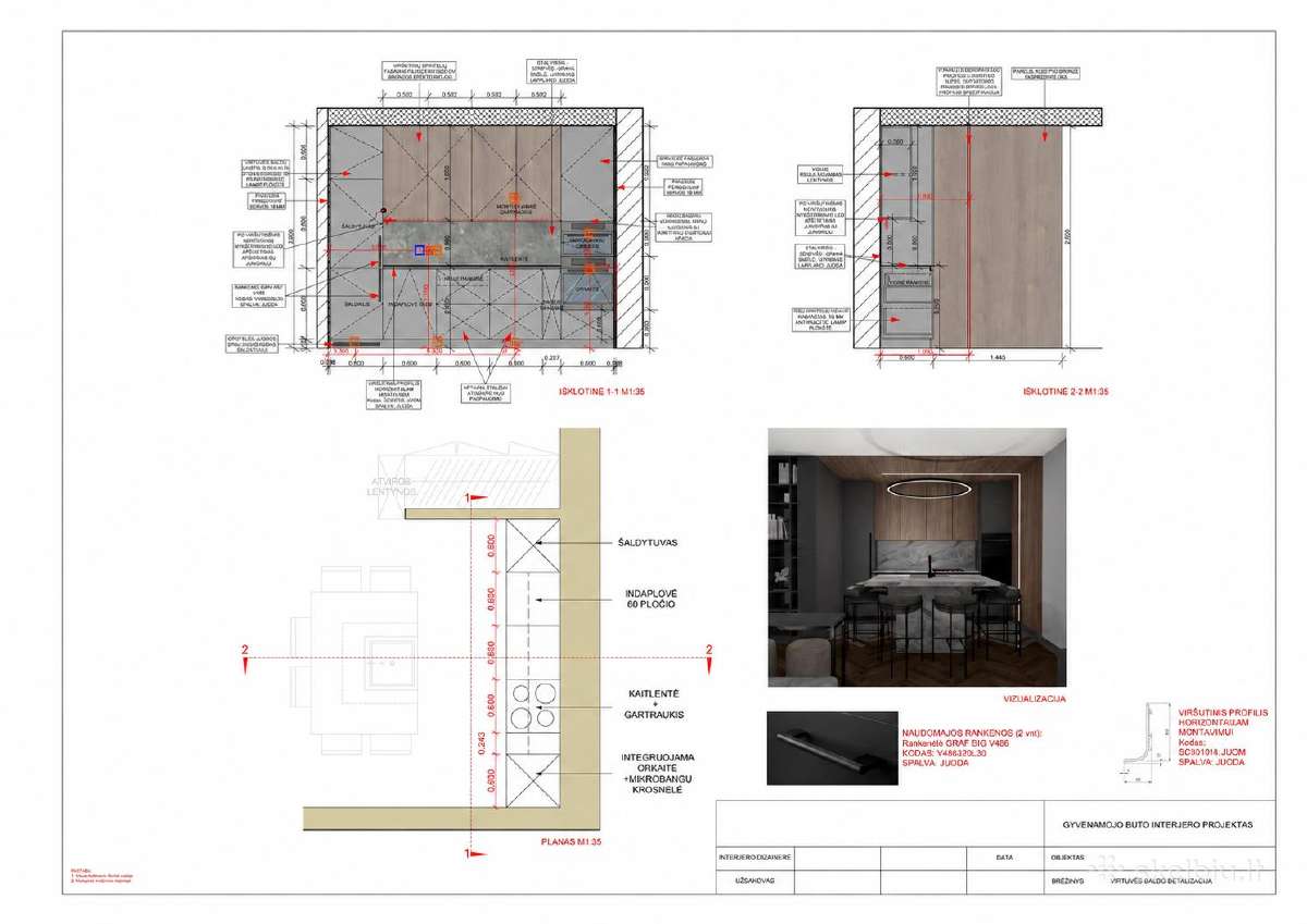 Virtuvės sala su 6 baro kėdėmis - nuotraukos Nr. 7