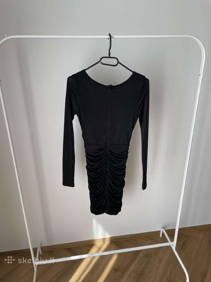 Oneness juoda raukta mini suknelė, S dydis - nuotraukos Nr. 3