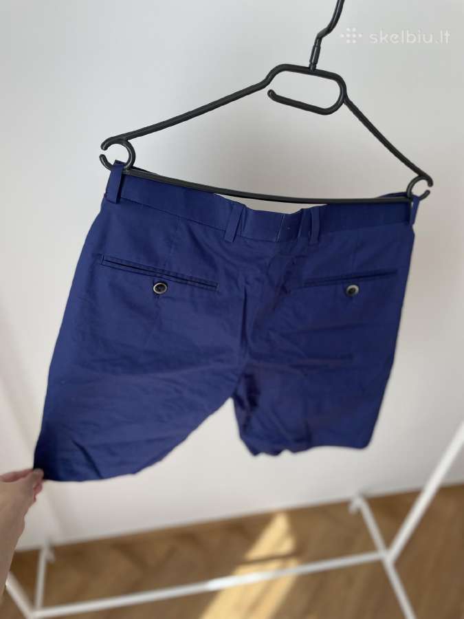 Ben Sherman Tailoring vyriški mėlyni chino šortai - nuotraukos Nr. 3