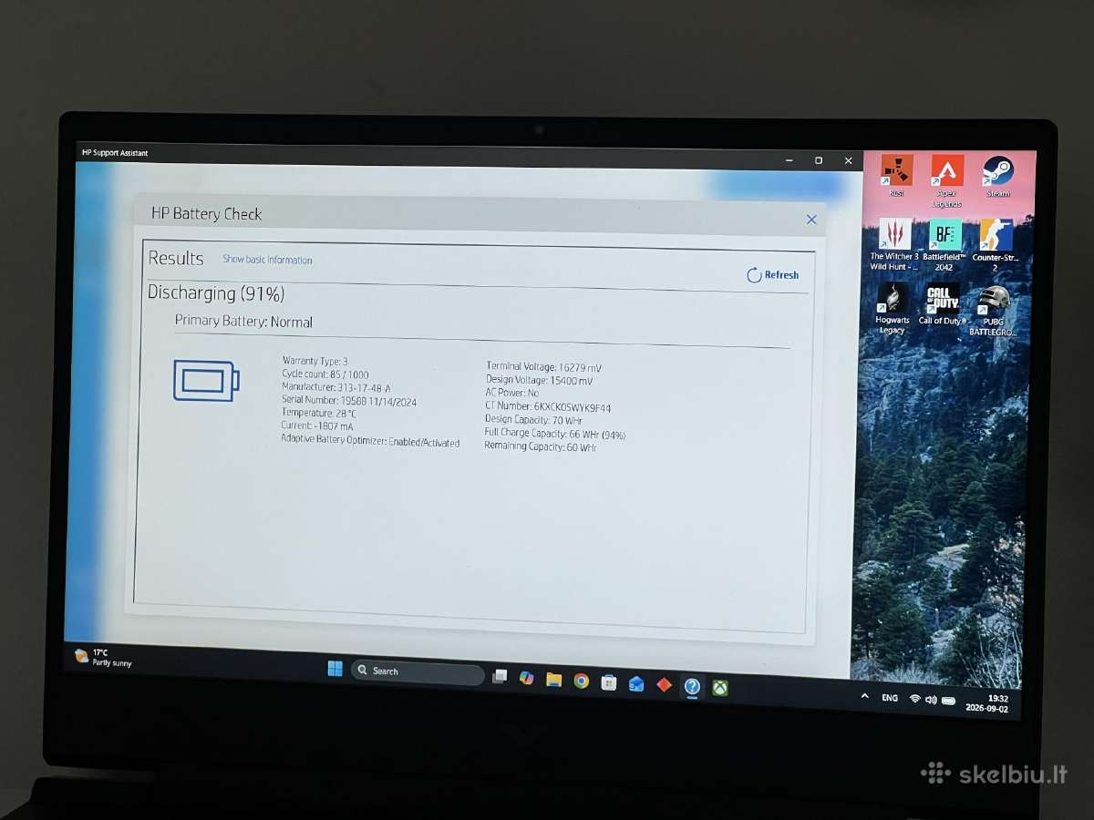 Parduodamas Hp Victus su Rtx 3050, I5-12k, 144hz. - nuotraukos Nr. 9