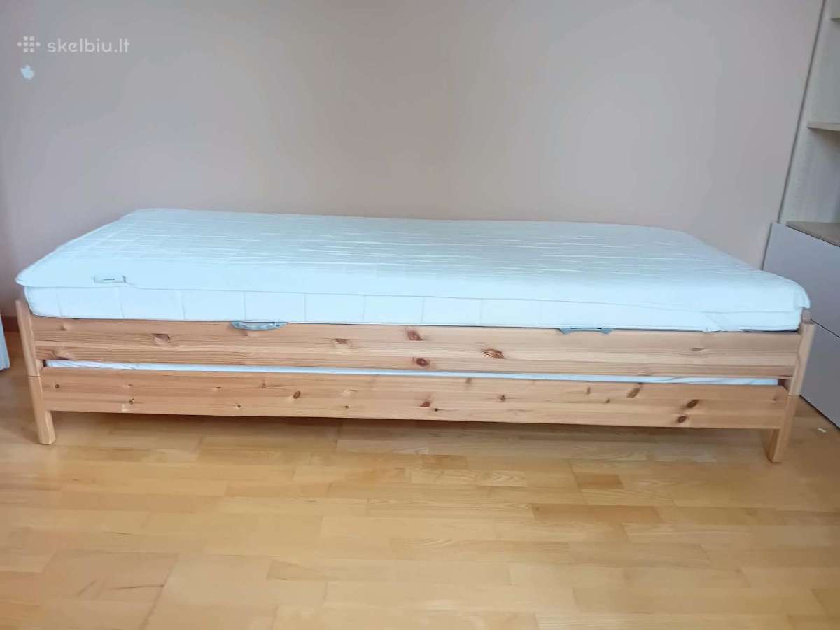 6 Ikea natūralaus medžio lovos su čiužiniais - nuotraukos Nr. 2