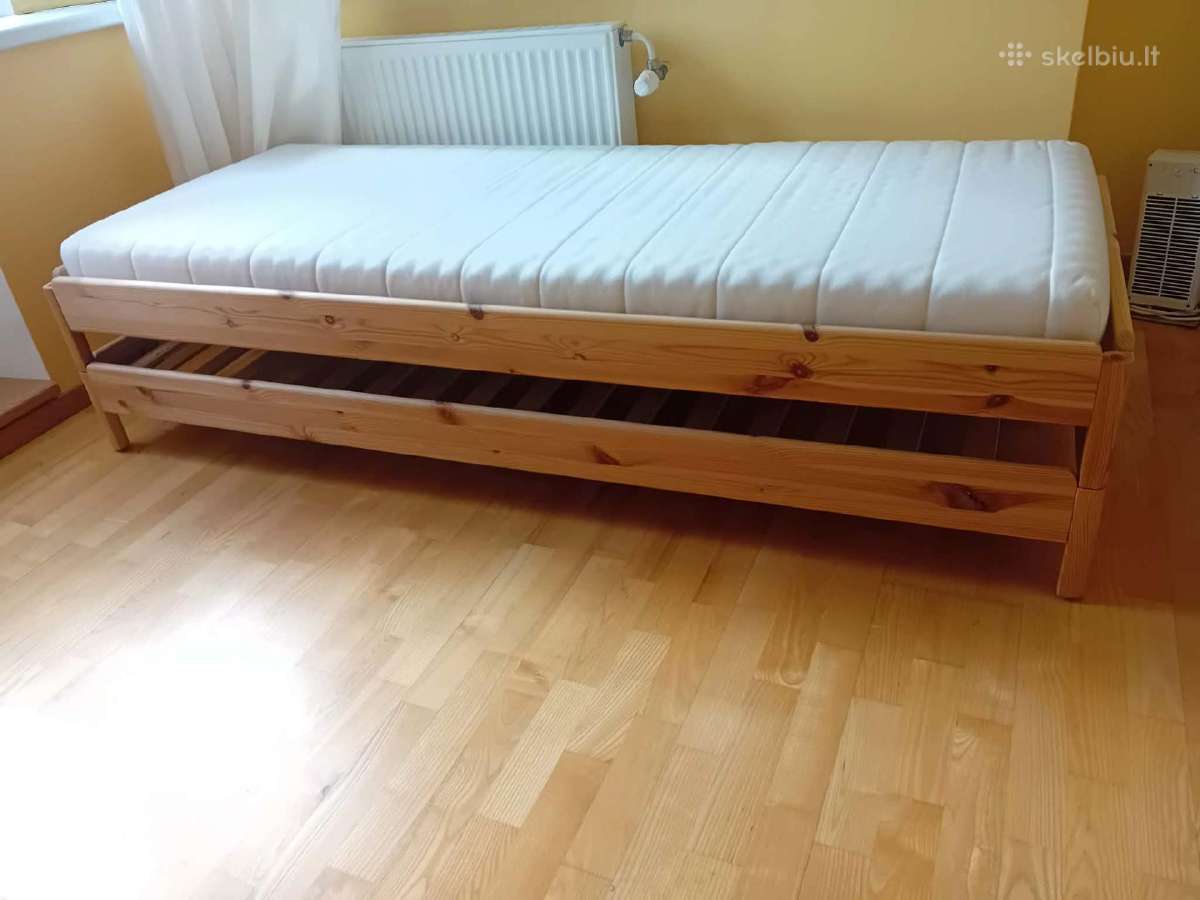 6 Ikea natūralaus medžio lovos su čiužiniais - nuotraukos Nr. 3