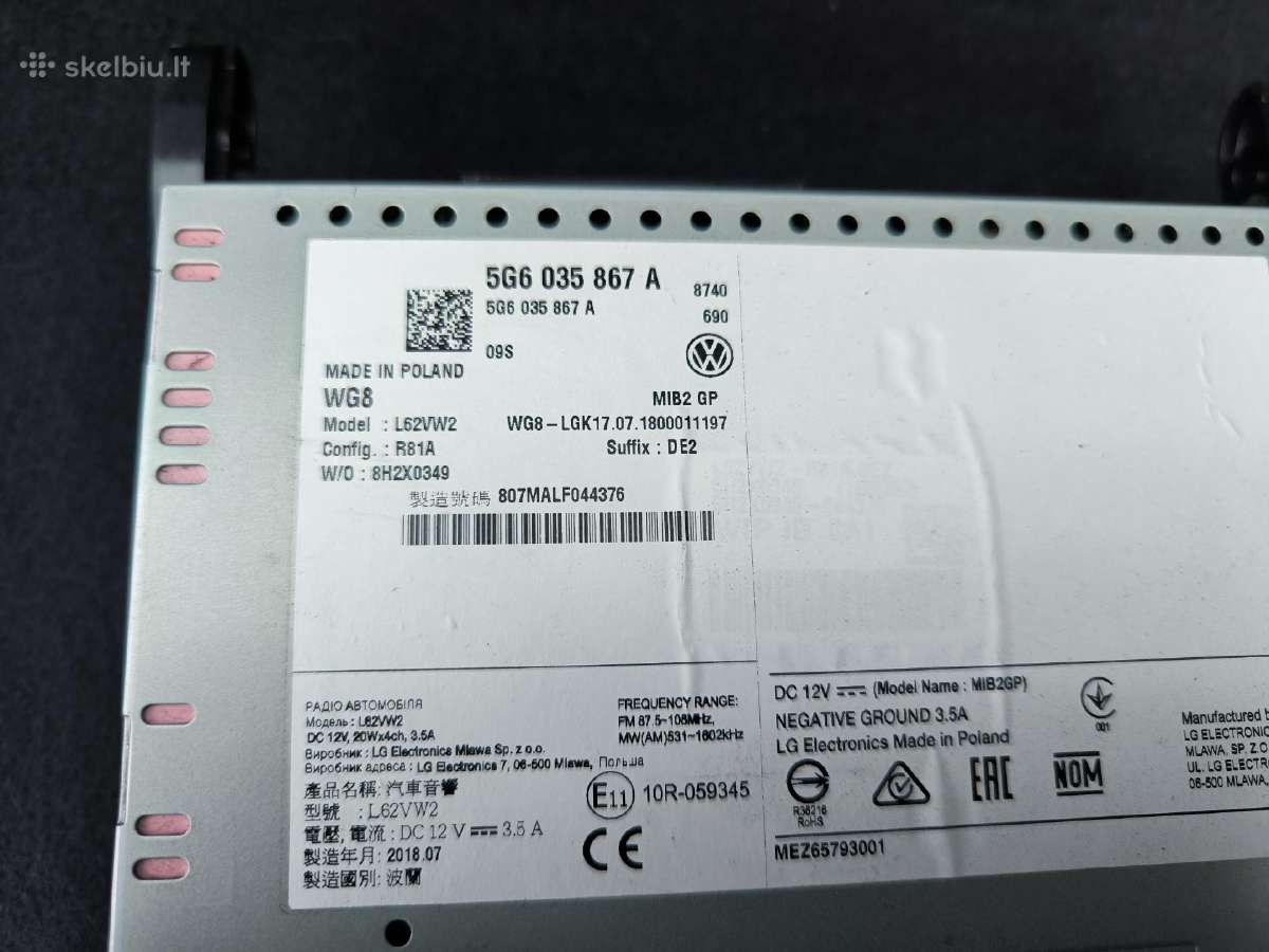 Radija, CD grotuvas VW orginalus - nuotraukos Nr. 2