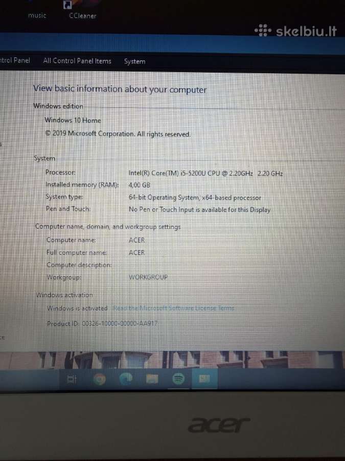 Acer aspire v3 - nuotraukos Nr. 2