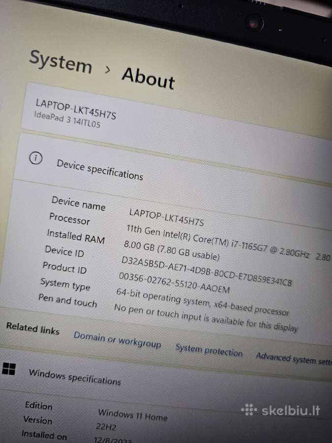 Lenovo Ideapad 1i 14igl7 14" Laptop Full HD - nuotraukos Nr. 20