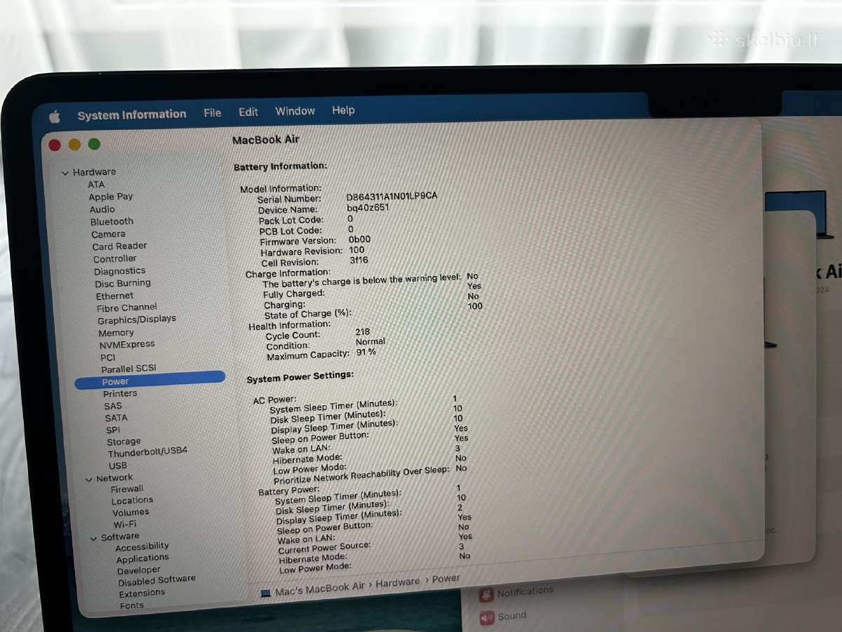 MacBook Air M3 15-inch 16gb 512gb SSD - nuotraukos Nr. 4