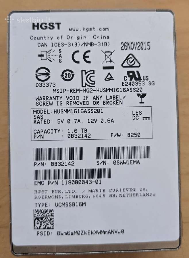 2.5" Sas SSD 200gb 3.84tb 7.68tb 15.36tb 30.72tb - nuotraukos Nr. 25
