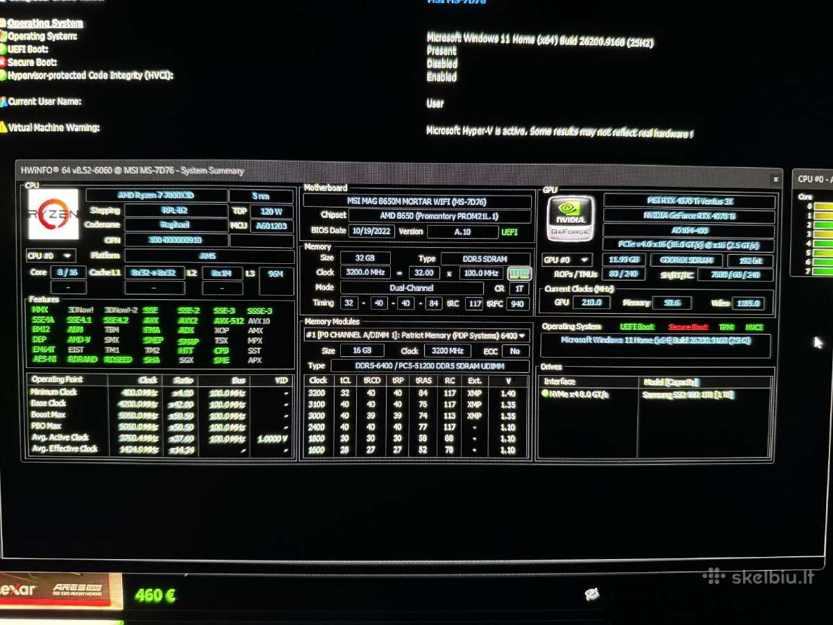Rtx4070ti 7800x3d 32gb ddr5 1tb - nuotraukos Nr. 3