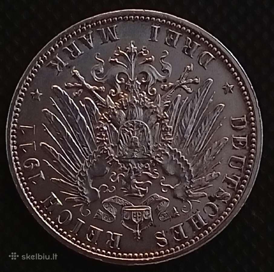 Vokietijos imperijos sidabrinė moneta 3 markės - nuotraukos Nr. 4