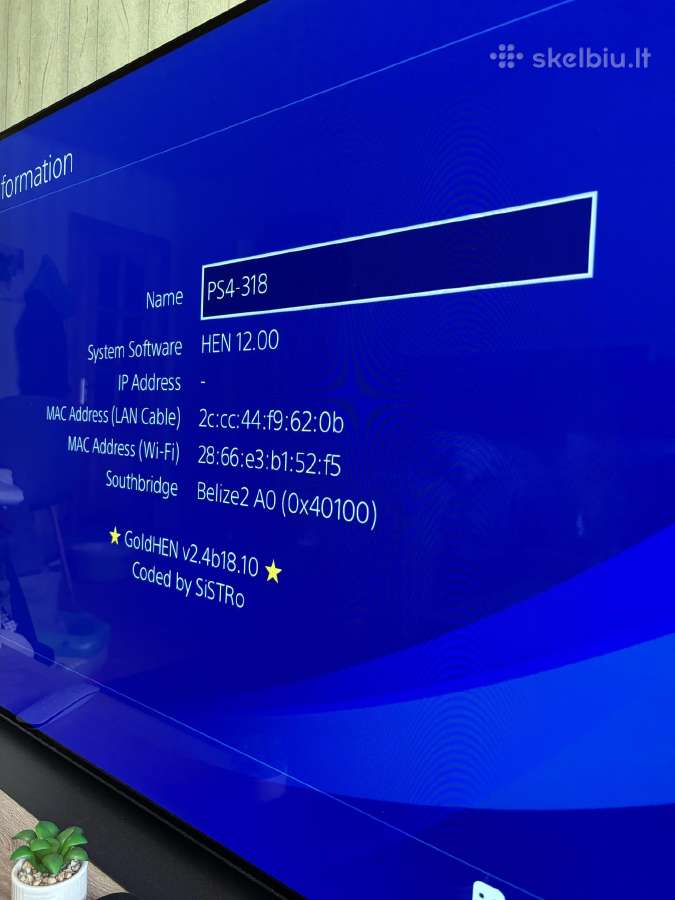 Playstation 4 Slim 1tb (Jailbreak / Atrišta) - nuotraukos Nr. 7