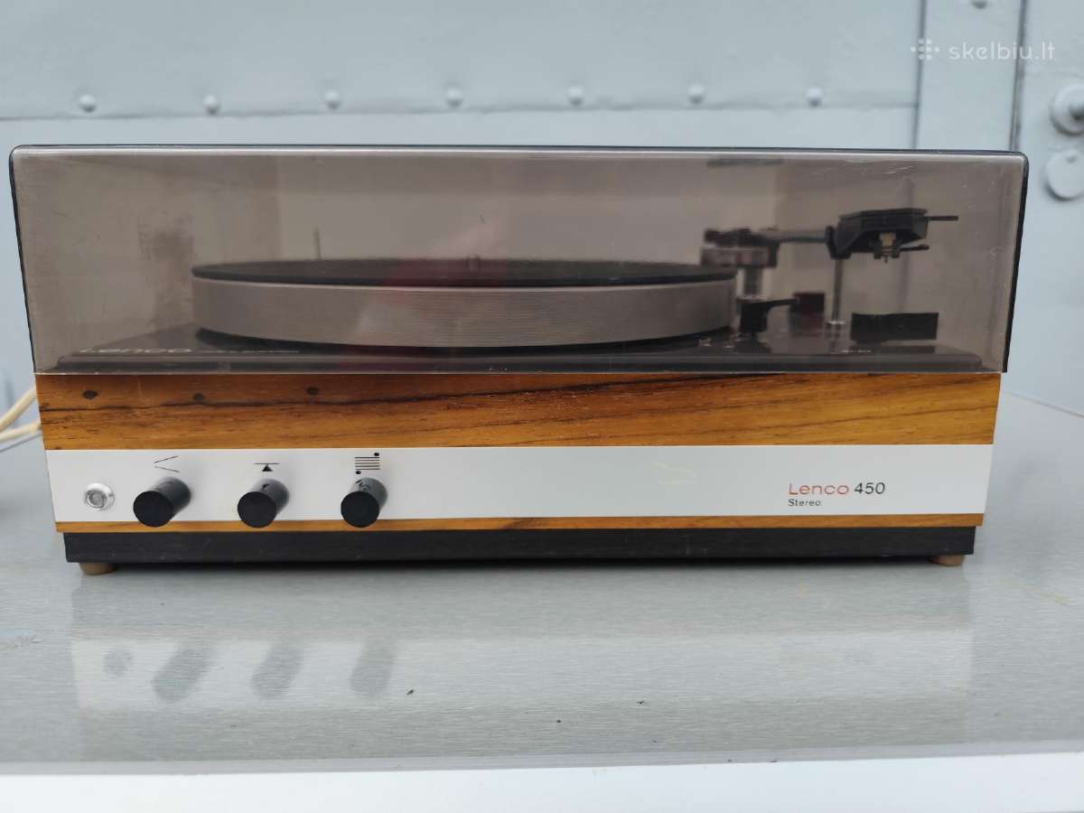 Retas vintažinis patefonas Lenco L450 - nuotraukos Nr. 4