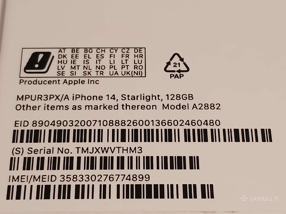 Apple iPhone 14 white 128gb - nuotraukos Nr. 16