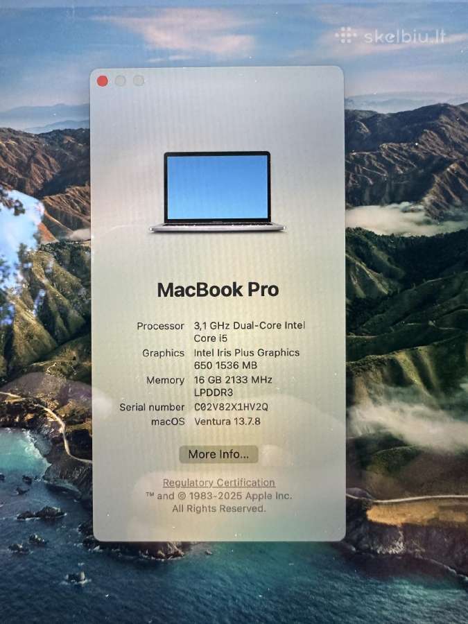 Apple MacBook Pro A1706 Touchbar - nuotraukos Nr. 6