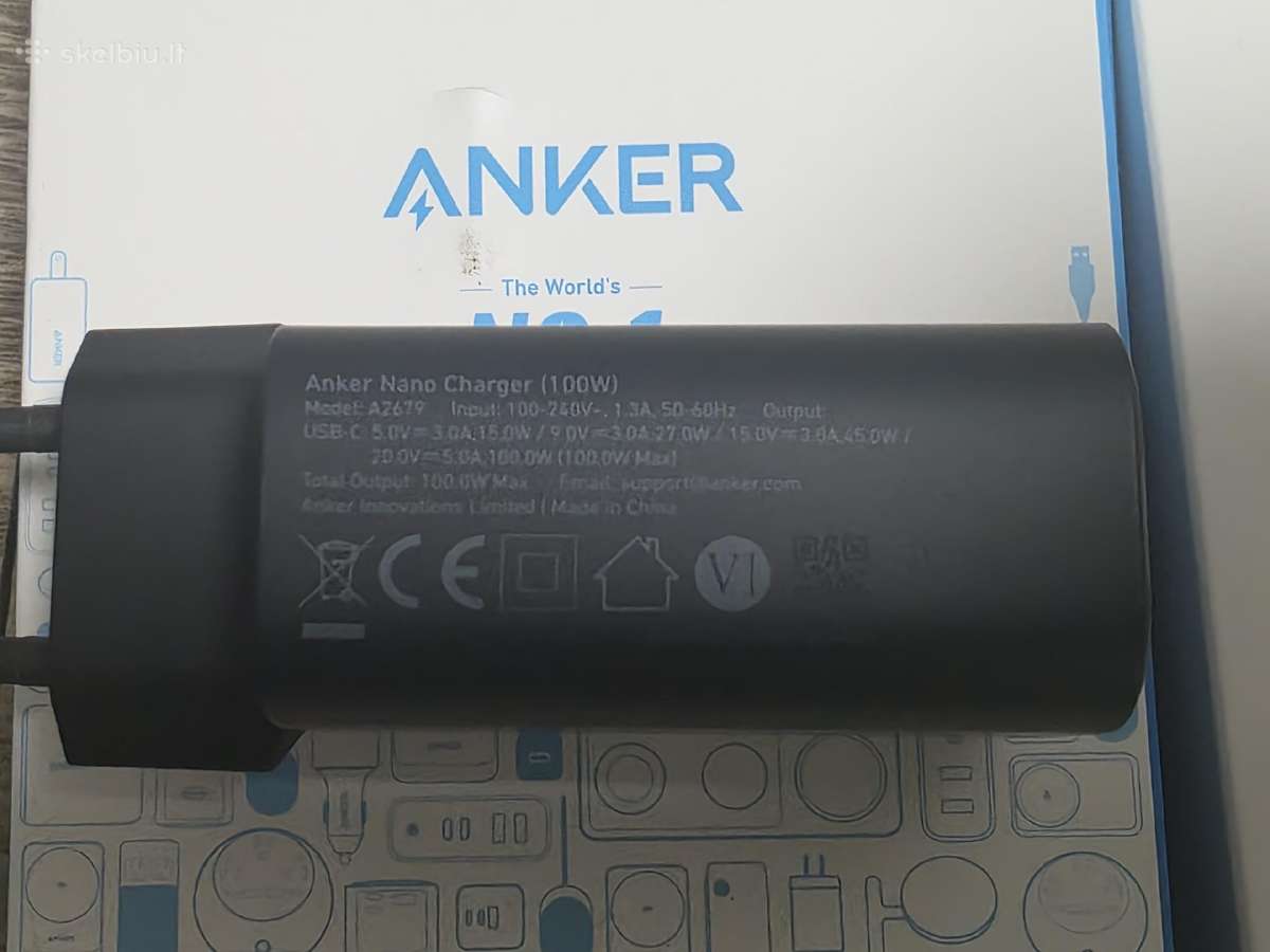Anker Nano Charger 100w (A2679) + 2 m. Usb-c kabe - nuotraukos Nr. 5