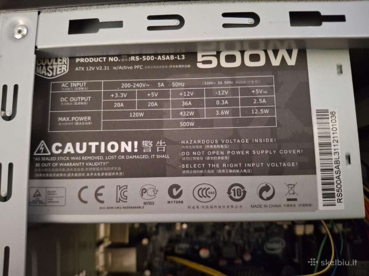 Kompiuteris Gtx 1660 i7-3770 16gb RAM 500gb - nuotraukos Nr. 8