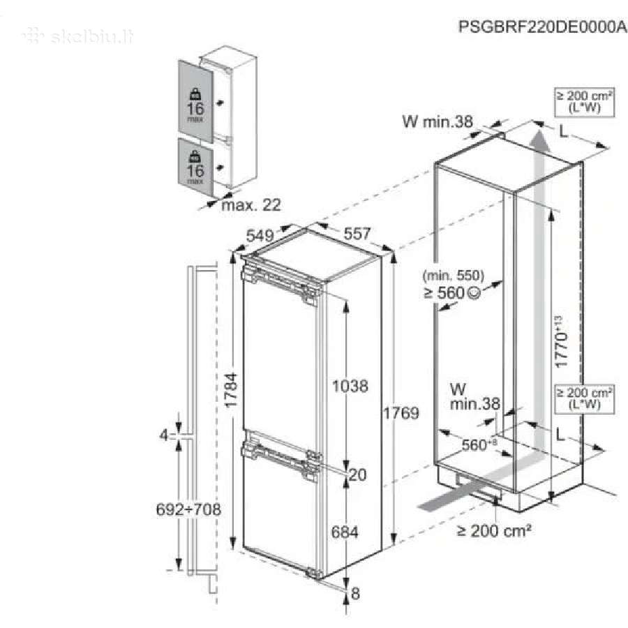 Montuojamas šaldytuvas Aeg Tc6ms18fdf - nuotraukos Nr. 4