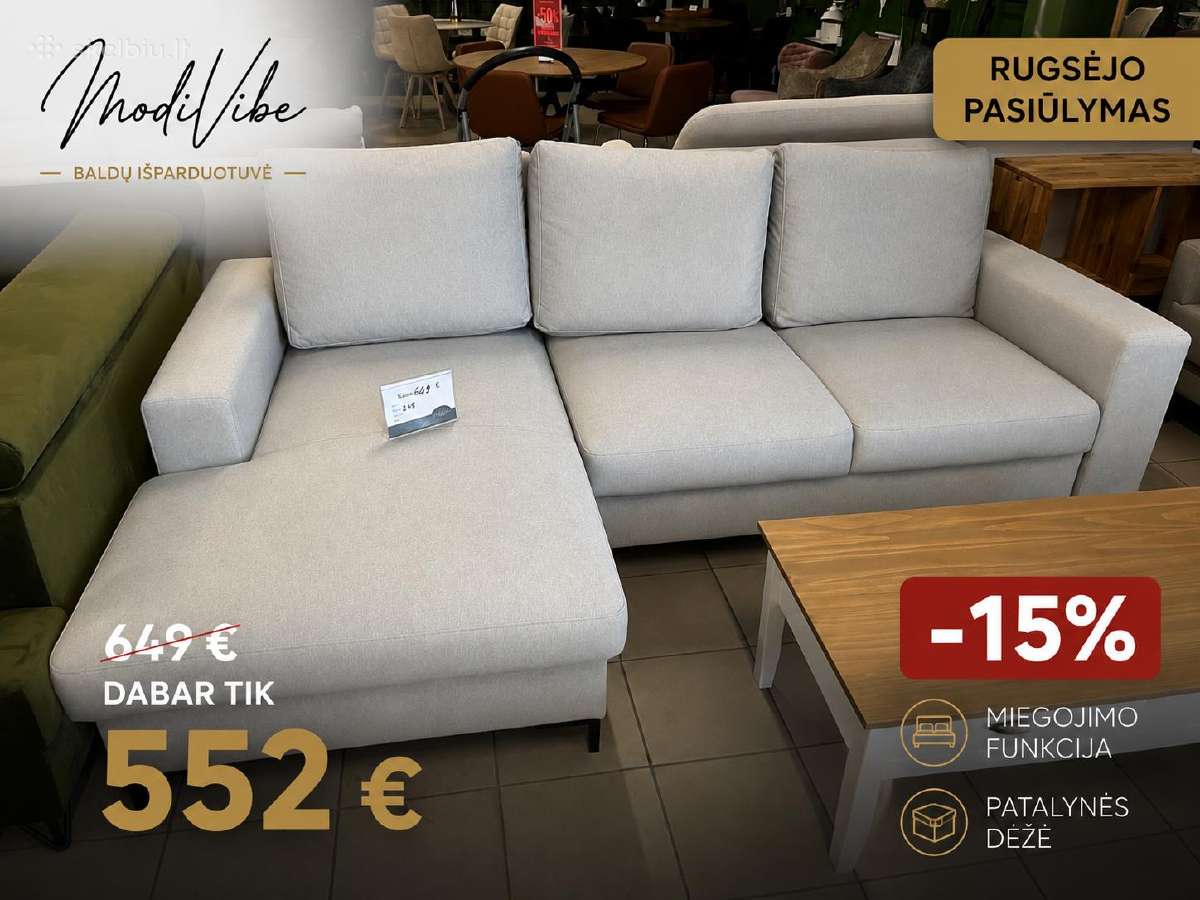 Nauji minkšti kampai, kampinės sofos Panevėžys - nuotraukos Nr. 5
