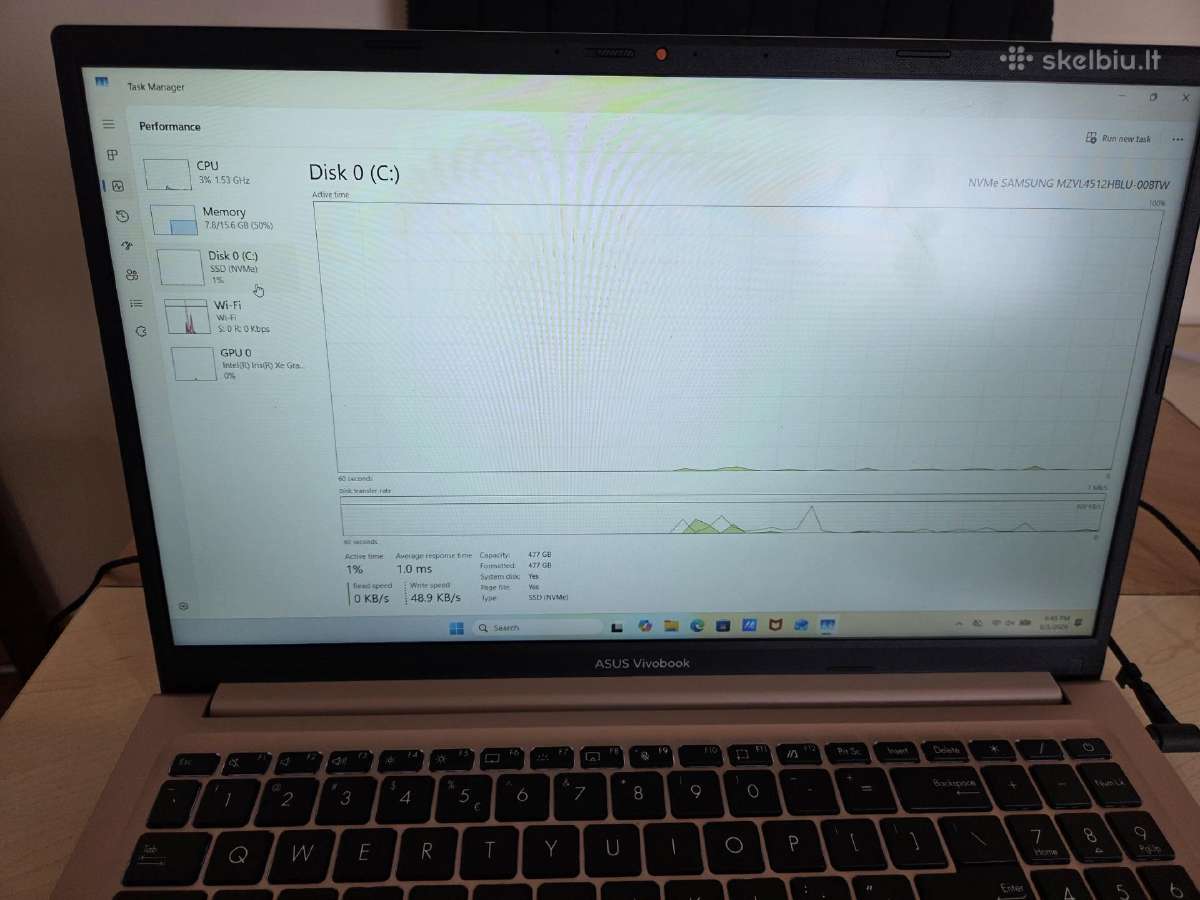 Asus Vivobook X1504 15.6/i5 Cpu/16gb RAM/512gb SSD - nuotraukos Nr. 6