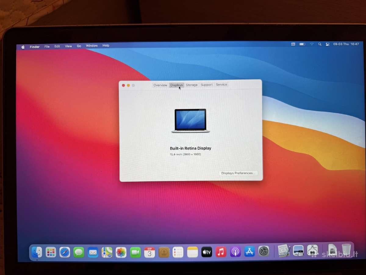 MacBook Pro 15 Retina i7 / 16gb / 256gb - nuotraukos Nr. 5