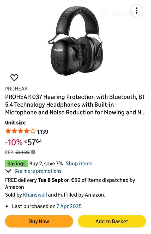 Prohear 037 Bluetooth apsauginės ausinės - nuotraukos Nr. 4