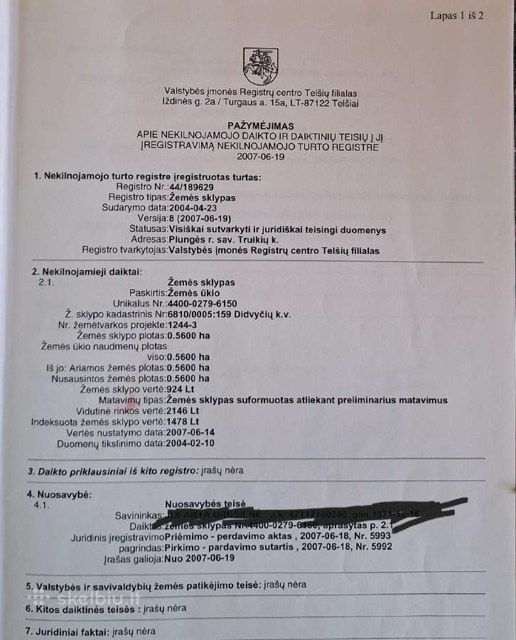Parduodu sklypą šalia Plungės Nugarių g. - nuotraukos Nr. 13