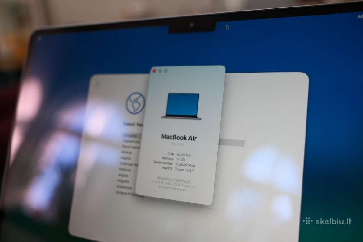 Apple MacBook Air M2 2022 16gb 1tb A2681 - nuotraukos Nr. 2