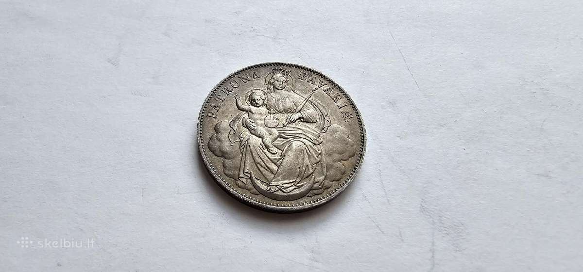 1865 Bavarijos taleris Unc - nuotraukos Nr. 2