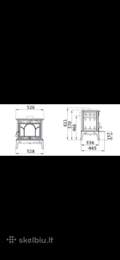 Norvegiška ketaus krosnelė Jotul F100 - nuotraukos Nr. 9