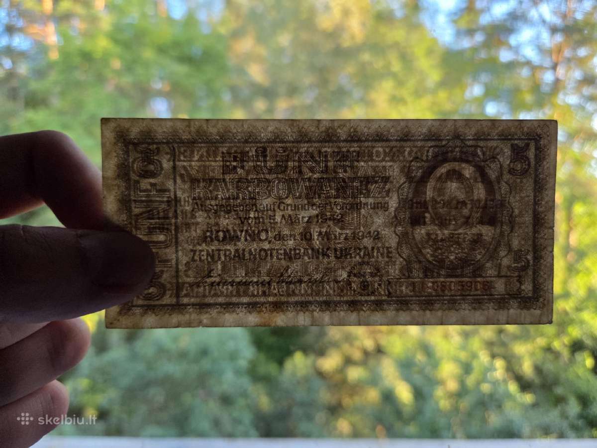 5 karbowanez 1942 Ukraina - nuotraukos Nr. 3