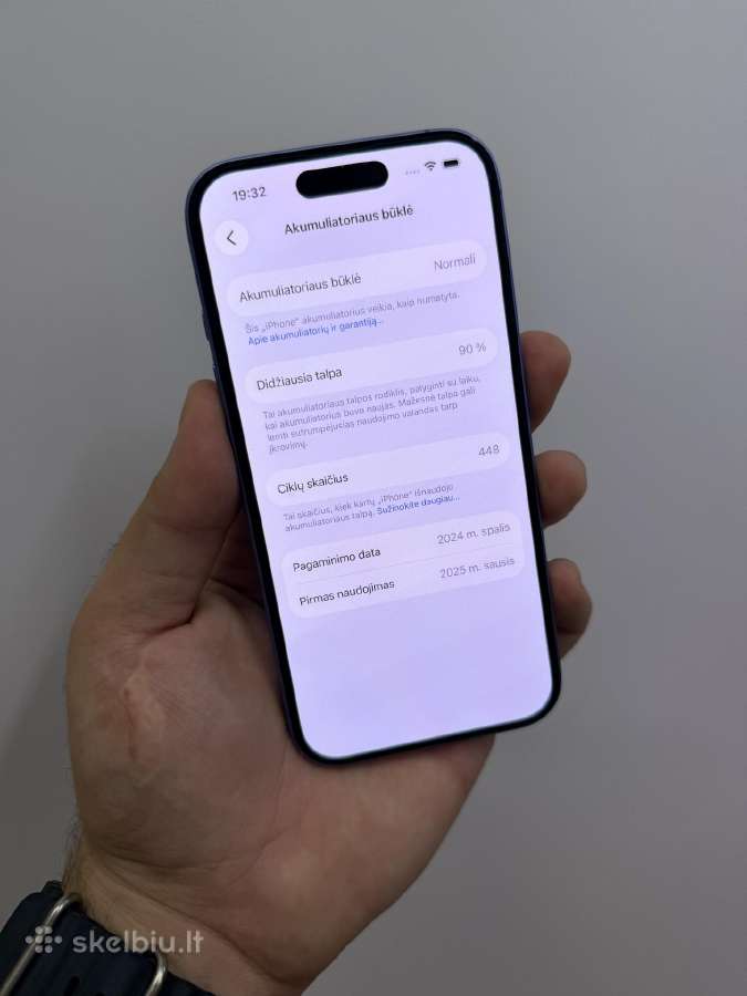 iPhone 16 128 GB, 90% - nuotraukos Nr. 5