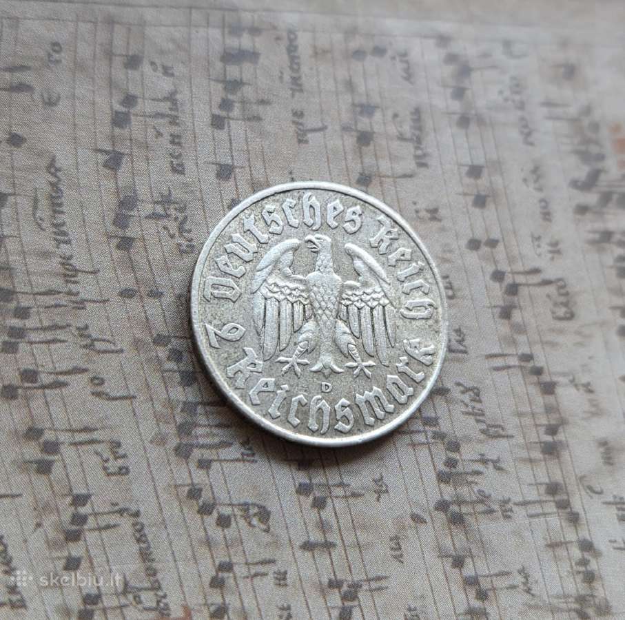2 reichsmark 1933 D Vokietija - Liuteris - nuotraukos Nr. 2