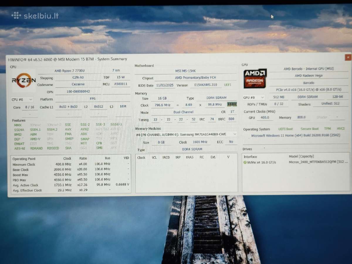 Msi Modern 15 B7m - nuotraukos Nr. 6