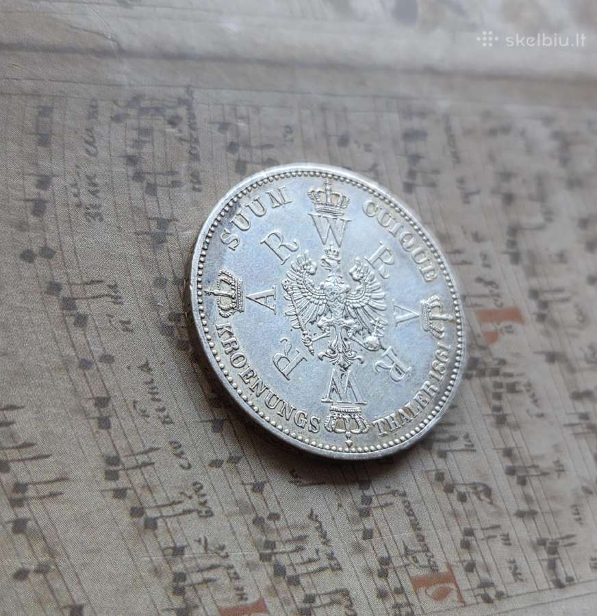 1 taleris 1861 Vokietija Prūsija - Vestuvės - nuotraukos Nr. 3