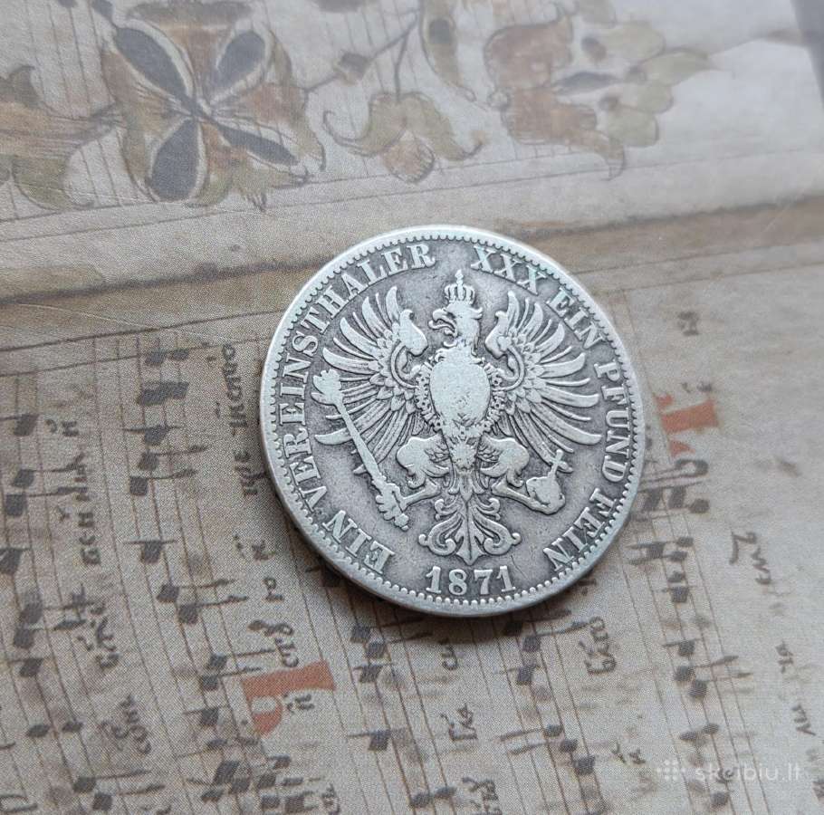 1 taleris 1871 Vokietija Prūsija - nuotraukos Nr. 2