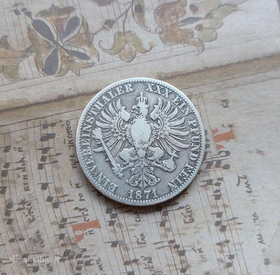 1 taleris 1871 Vokietija Prūsija - nuotraukos Nr. 4